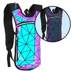 Sojourner Hydration Pack, Hydration Backpack - Water Backpack with 2l Hydration Bladder, Festival Essential - Rave Hydration Pack Hydropack Hydro for hiking, festival gear (Geometric Luminous)