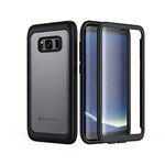 Seacosmo for Galaxy S8 Phone Case, 360 Protection Clear Bumper Cases with Built-in Screen Protector Rugged Cover for Samsung Galaxy S8, Black