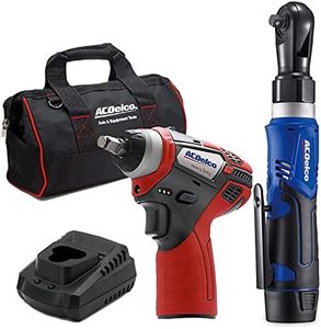 ACDelco ARW1209-K14 G12 Series 12V Li-ion Cordless 3/8 Rachet Wrench & Impact Wrench Combo Tool Kit,Blue/Red