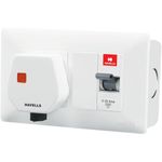 Havells DHDMCSN0251025 DBOXx MCB Protected Socket PVC Plastic Base Model (White)