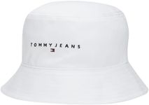 Tommy Jeans Men's Logo Outdoor Bucket Hat, White (White), S-M
