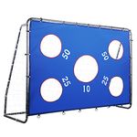 ZELUS Soccer Goal for Kids 8 x 6 ft, 2 in 1 Powder Coated Soccer Goal Frame with All Weather Net & Detachable Target Goal Net for improving Skills