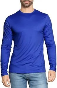 Men's Long Sleeve Crew Neck Top Royal Blue X-Large