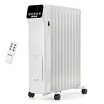 Air Pro Oil Filled Radiator 2500W with Thermostat, 9 Hour Timer, Remote Control – 11 Fin Portable Electric Heater Overheat & Tip-Over Protection Quiet for Home, Office and Any Room Radiator on Wheels
