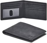 Real Leather Mens Bifold Wallet RFI