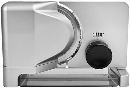 ritter E 16 Duo Plus Electric Slicer and Cutting Machine Made of Metal with Eco Motor, Made in Germany, Silver