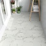 Floor Tiles Self Adhesive Floor Tile Vinyl Flooring, Peel and Stick Floor Tiles Waterproof Marble Effect for Bathroom Kitchen Living Room Inner Porch, 30x30cm 1.0mm 10pcs(0.9㎡)