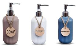 SKADIOO Liquid Soap Dispenser|Sanitizer Dispenser, Lotion, Shampoo Dispenser | 3 Handwash Bottle for Kitchen | Soap Dispenser for Wash Basin | 300 ML (Pack of 3,)