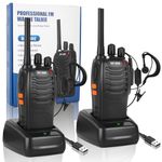 SINZUX 2Pcs Walkie Talkies Rechargeable, Walkie Talkies for Adults Professional Long Range 16CH Two Way Radio, Supports Hand Free VOX Function with LED Light Earpieces for Outdoor, Work and Family Use