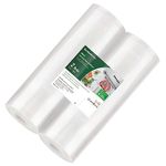 Bonsenkitchen Vacuum Sealer Bags, 11 in x 50 ft Rolls 2 Pack Food Vacuum Storage Bags, BPA Free, Food Grade, Customized Size Vcuum Bag for Vac Storage, Meal Prep or Sous Vide Cooking, VB3210