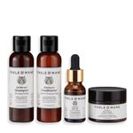 Fable & Mane HoliRoots Good Karma Hair Set:: Pre-Wash Hair Treatment Oil, Hydrating Shampoo, Hydrating Conditioner, and Repairing Hair Mask