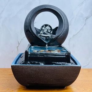 BTMDECOR Ceramic Tabletop Fountain for Indoor and Home Decoration Table Desk Office Patio