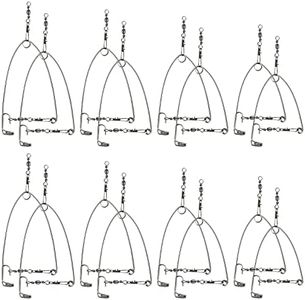 Chivao 16 Pcs in Pack Automatic Fishing Hook Setter Device Stainless Steel Spring Loaded Ice Fishing Automatic Hook Fishing Hooks with Spring for Ice Fishing Survival and Trapping