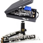 Rochix Oboe Children Level CH13 Composite Wood Body Silver Plated Semi Automatic C Tone with 1 Reeds, 1 Cleaning Cloth, 1 Oboe Swab, 1 Thumb Rest, 1 Case and More