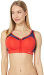 Champion Women's Mesh Racerback Bra, Sports Bra with Max Support for Women, Moisture-Wicking Athletic Sports Bra, Red Flame, 34D