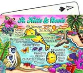 St.Kitts & Nevis Map Collectible Souvenir Playing Cards