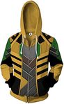 LGYCB Men's Zip Up Hoodies Loki Cosplay Long Sleeve Sweatshirt Jacket Casual Zip Up Hooded Top Soft Cosy Outerwear 3D Print Tracksuits Coat,Loki-Adults(2XL)