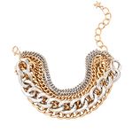 Jewels Galaxy Gold & Silver Plated Multi-strand Charm Bracelet For Women and Girls (CT-BNGI-49182)