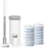 oshang Disposable Toilet Brush - Toilet Bowl Cleaner, Toilet Cleaning Supplies, Toilet Brush with Holder, 14 Refills for Deep Cleaning and Hygienic Bathroom Maintenance