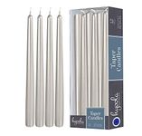 Hyoola Metallic Titan Taper Candles - 300 mm (12 Inch) Unscented Dripless Taper Candles - 10 Hour Burn Time - 12 Pack