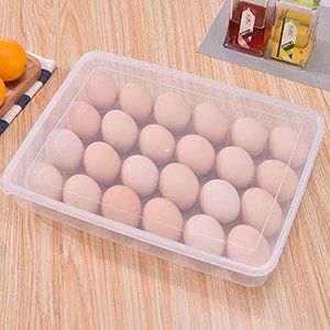 RYLAN 24 Grid Egg Storage Box Egg Refrigerator Storage Tray, Stackable Plastic Egg Containers for Fridge Kitchen Size of the 24 egg storage box is (31x23x6) Cm