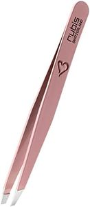 Rubis Heart Tweezers - Eyebrow Tweezers Pink Slanted with Heart Engraving