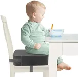 Toddler Booster Seat for Dining Table, Adjustable Seat Belts Booster Seat for Kitchen Chair, Strong Support Booster Cushion Seat, PU Easy Cleaning Detachable Portable Chair Booster (Dark Grey)
