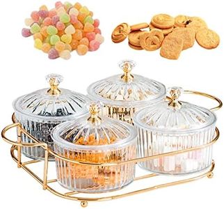 Snack Serving Bowls,Dried Fruit Tray with Lid - Serving Dishes Compote Container for Nut, Candy, Dry Fruits, Thick Bracket Design Kuitgh