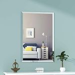 Frameless Round Wall Mounted Mirror Frameless Bathroom Living Room A Must have Mirror Home Decor (40x50cm rectangle bevelled corner)