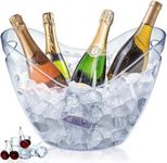 Ice Bucket Wine Bucket 8 Liter Large Beverage Tub Clear Acrylic Beer Champagne Bucket for Parties and Drinks Bar Cocktails, Food Grade, Fits 6 Wine / 8 Beer Bottles, Extra Large Model (8L)