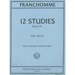 Franchomme Auguste-Joseph 12 Studies, Op. 35 Cello by Hugo Becker and Leonard Rose -International