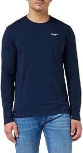 Pepe Jeans Original Basic Camiseta para Hombre Slim Fit Manga Larga Azul, M
