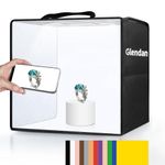 Glendan Mini Light Box Photography, 10"x10" Photo Studio Light Box, Portable Folding Photography Light Tent with CRI >95 88pcs LED Light+6 Kinds Double-Sided Color Backgrounds for Small Size Products