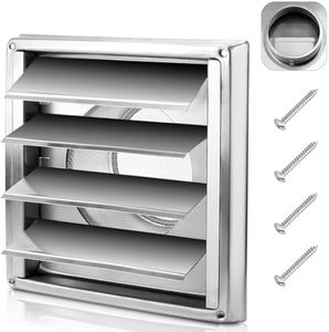 Cenipar Dryer Vent Cover,304 Stainless Steel Outside Vent Cover with Moving Lamellas(4-inch)