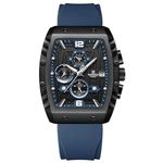 NAVIFORCE Silicone Men Analog Sports Chronograph Date Silicon Strap Quartz Watch -Nf8025, Dial Color_Blue,Band Color-Blue