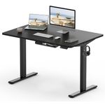 FLEXISPOT Electric Height Adjustable Standing Desk 120 * 60cm Sit Stand Desk Adjustable Desk Stand Up Desk with Backpack Hook Memory Smart Pannel (Black Frame+Black Desktop)