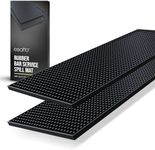 Esatto 12" x 6" Professional Service Mat, Black – Sturdy Thick Durable and Stylish Service Bar Mat for Spills, Coffee, Bars, Restaurants, Counter Top Dish Drying Mat Glass Drying Mat (2 Piece, Black)