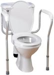 HOMECRAFT Toilet Safety Frame, Height Adjustable, Bathroom Safety Aid for Easy on and Off, Support or Elderly/Disabled Height: 64 x 75cm, White