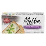 Boulangerie Grissol Melba Toast, Sprouted Grain with Seeds - Savoury, Light and Crispy Snack for at Home or On The Go 350g Unit Pack, Pack of 1