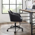 KIAYACI Glass Chair Mat for Carpet or Hard Floor Tempered Glass Glass Table Top Table Mat Round 36", 1/4 inch Thick, Transparent