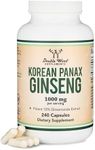 Ginseng Capsules (Korean Red Ginseng Extract, Panax Ginseng 10% Ginsenosides) (4 Month Supply) 240 Vegan Capsules - 1,000mg per Serving for Mood, Cognitive Function and Energy Support by Double Wood