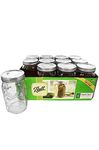 Ball Wide Mouth Glass Mason Jars with Lids and Bands, Used for Canning, Pickling, Juice, Jam, Jelly, Quart Size 32 Ounce (Pack of 12)