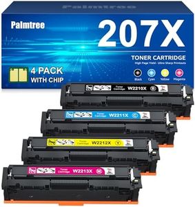 Palmtree Tóner 207X con Chip Compatible con HP 207A 207X para HP Color Laserjet Pro MFP M283fdw M283fdn M255dw M255 M255nw 283cdw M282nw 207X Negro 207X Cian 207X Amarillo 207X Magenta
