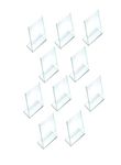 BIGIMALL 6cmX7.5cm 10 pcs Acrylic Sign Display Label Price Name Card Tag Holder Stands (PAPER SIZE 6CMX7.5CM HEIGHT)