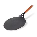Wonderchef Ferro Light-Weight Cast-Iron Roti Tawa | 26cm | Pre-Seasoned with 100% Vegetable Oil | 40% Lighter Than Regular Cast-Iron Cookware | Cool-Touch Real Acacia Wood Handles | 10-Year Warranty