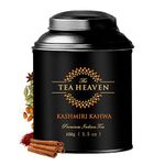 The Tea Heaven Loose Leaves Green Tea Gift-Kashmiri Kahwa 100Grams Blended With Saffron, Spices -100% Natural Ingredients