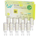 GY G9 LED Bulbs,3.2W Cool White 6500K Energy Saving Light Bulbs，Equivalent to 50W Halogen，520 Lumen No Flicker, Not Dimmable for Home Lighting Decor,10 Pack