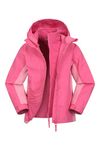 Mountain Warehouse Lightning 3 in 1 Kids Waterproof Jacket - Taped Seams Triclimate Jacket, Detachable Hood, Inner Fleece Kids Coat - for Walking, Hiking Light Pink 11-12 Years