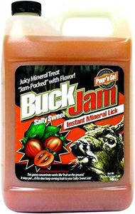 EVOLVED HABITATS Buck Jam Wild Persimmon Flavored Salty Sweet Liquid Deer Attractant - Instant Mineral Lick - Powerful Ready-To-Use Year-Round Beneficial Food Supplement for Deer - 1 Gallon