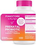 Pink Stork Prenatal Probiotics for Women with Vitamin B6 and Prebiotics - Morning Sickness, Gut Microbiome, and Immune Support - Pregnancy Probiotic - Pregnancy Must Haves, 30 Capsules